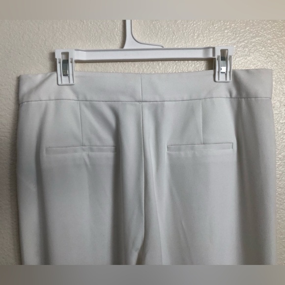 Alice + Olivia off white wide leg pants stretch high rise full length pockets - Picture 7 of 13